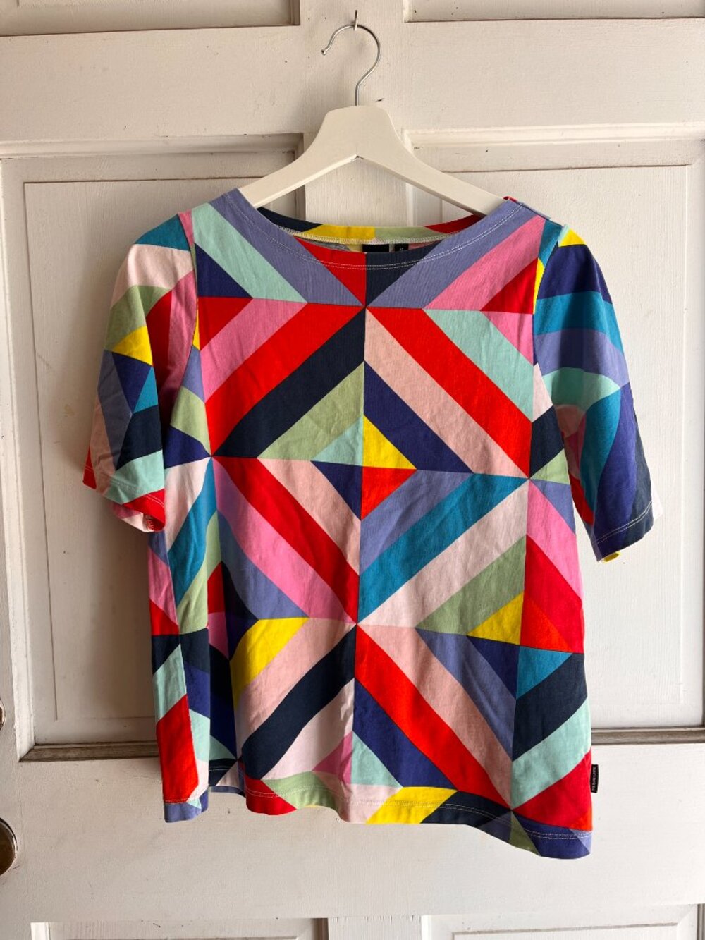 Uniqlo x Marimekko geometric multi-color 3/4 sleeve top XXS